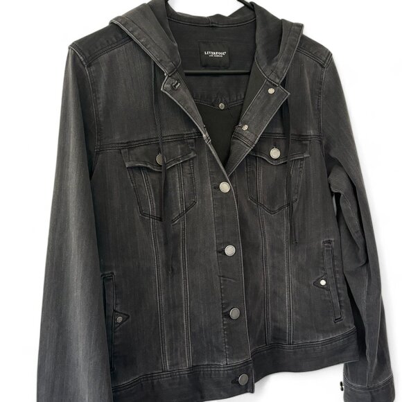 NWOT! Liverpool Los Angeles Black Denim Jacket - Picture 2 of 9
